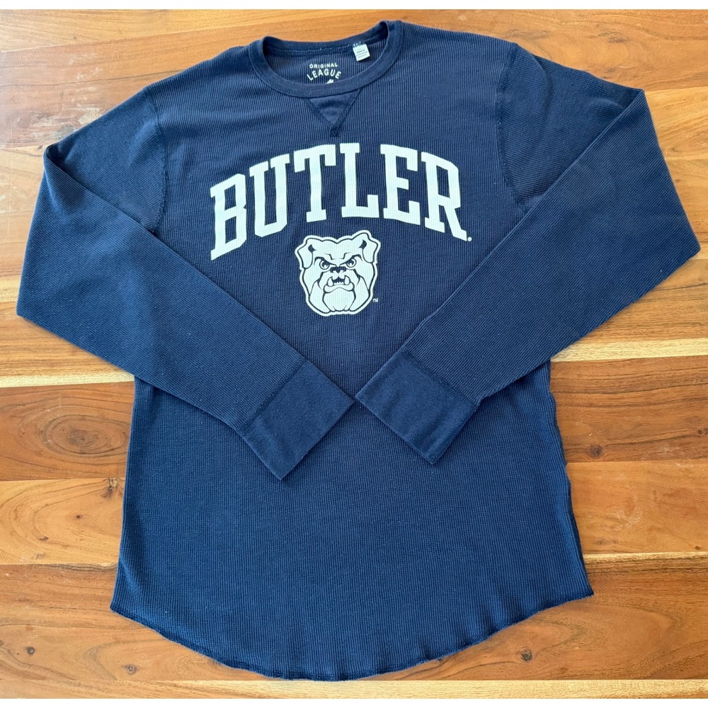 Original League Butler University Bulldogs Thermal Shirt Navy Blue Mens Medium